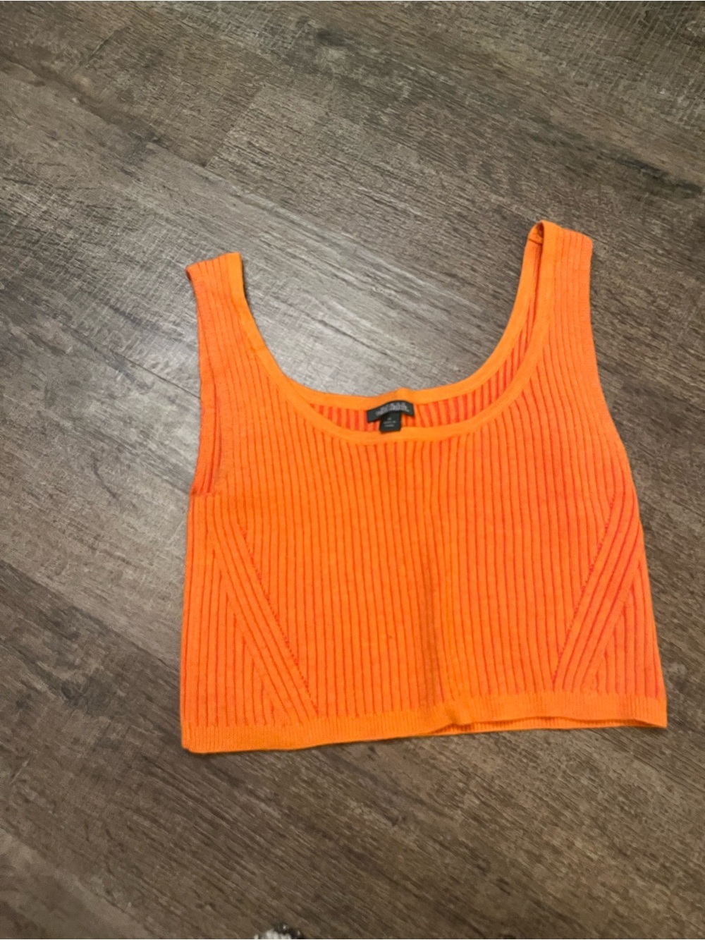 wild fable Neon Orange Ribbed Crop Tank